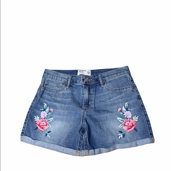 abercrombie kids Other - abercrombie kids embroidered midi jean shorts